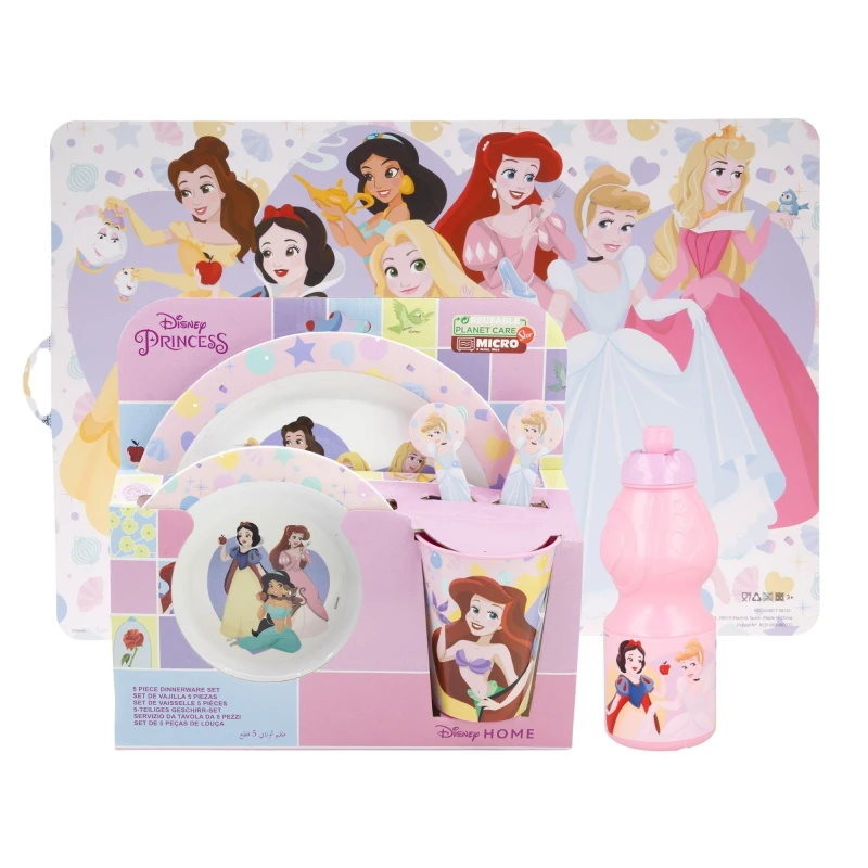 Image of Disney Princess Dinner Set Kids Tableware 95591 Pink 70950006000