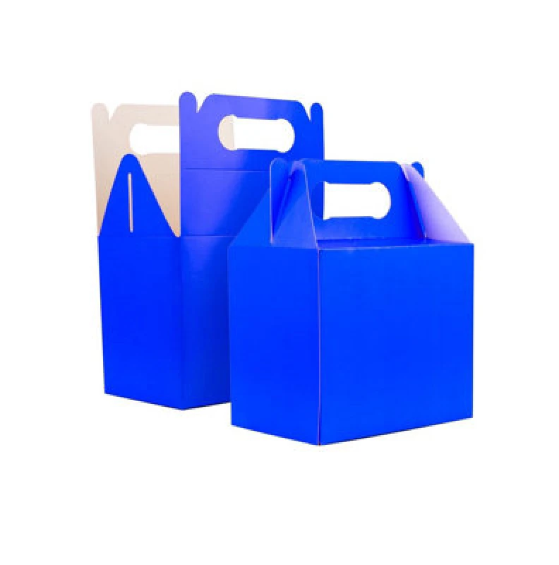 Image of Shatchi 20Pcs Blue Colour Cardboard Lunch Food Cake Party Box Blue female