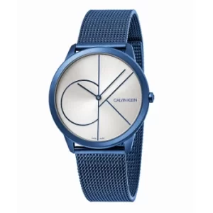 Image of Calvin Klein Minimal Mens Blue Steel Mesh Bracelet Watch