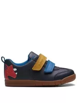 Image of Clarks Toddler Den Play Trainer, Navy, Size 4.5 Younger