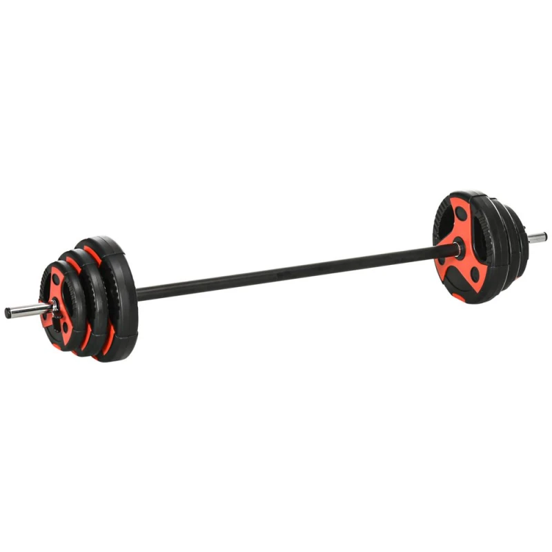 Image of Sportnow 20Kg Adjustable Barbell Weights Set For Home Gym Strength Training, Black A91-259V00BK