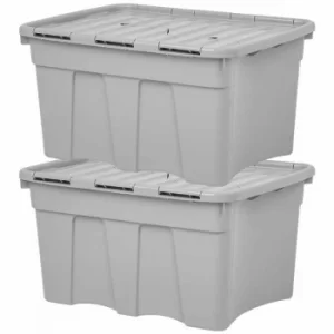 Image of Wham Upcycle 54 Litre Croc Box and Lid Pack of 2