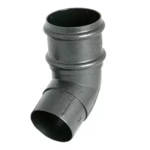 Image of Floplast Grey Cast Iron Effect Round 112.5° Offset Downpipe Bend, (Dia)68mm