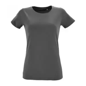 Image of SOLS Womens/Ladies Regent Fit Short Sleeve T-Shirt (S) (Dark Grey)