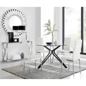 Image of Furniture Box Cascina Dining Table and 4 White Milan Chairs