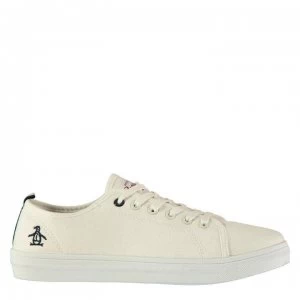 Image of Original Penguin Faze Canvas Low Trainers - White/Navy