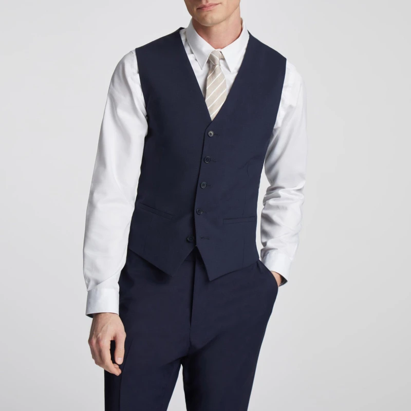 Image of Ted Baker Pilos Slim Fit Navy Panama Waistcoat Navy male 40 (50)