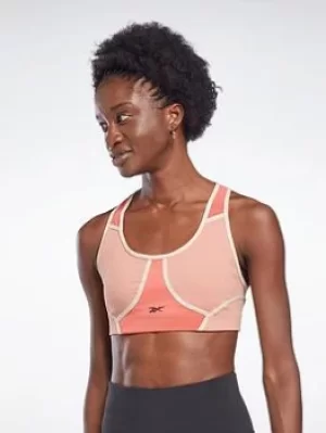 Image of Reebok Lux Racer Colorblocked Padded Bra, Black Size M Women