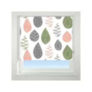 Image of Universal - Leaf Patterned Thermal Blackout Roller Blind, Multi, W60cm