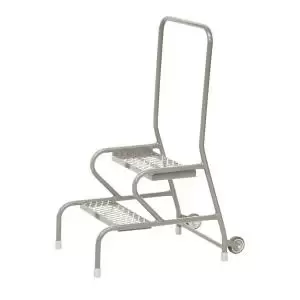 Image of Fort Stable Step 2 Tread With handrail Mesh Galvanised GS3112G