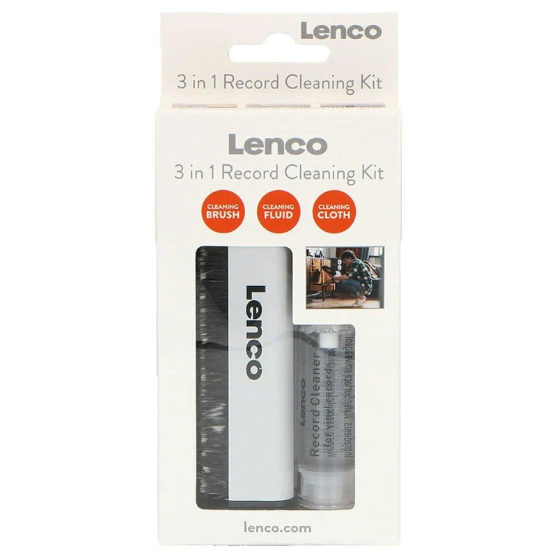 Image of Lenco Lenco Vinyl Cleaning Kit 3in1 - Black One Size