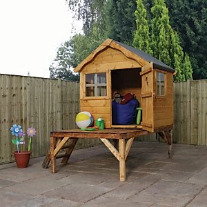 Image of Mercia 6 x 5ft Wooden Snug Playhouse & Tower