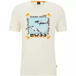 Image of Boss Shark T-Shirt Mens - Beige