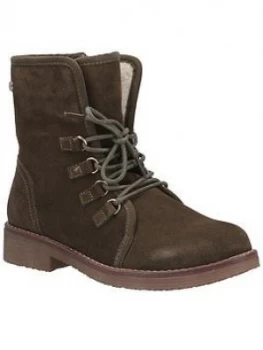 Image of Hush Puppies Hush Puppies Milo Ankle Boot, Khaki, Size 8, Women