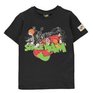 Image of Hype x Space Jam Retro Character Print T Shirt Kids - Black