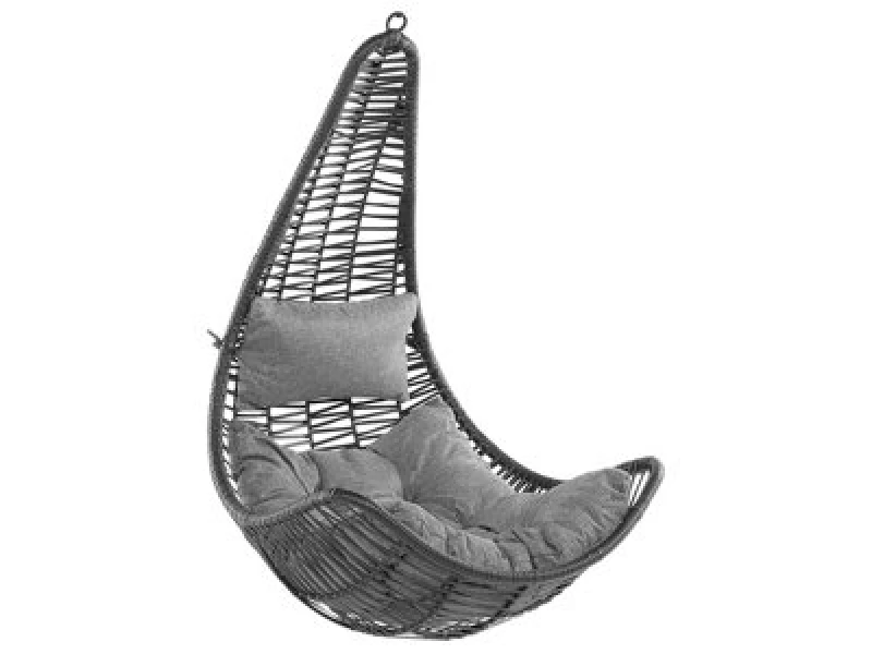 Image of Beliani Hanging Chair Atri Ii Pe Rattan Black