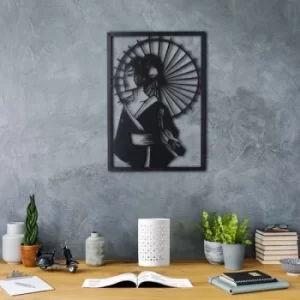 Image of Geisha Black Decorative Metal Wall Accessory