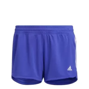 Image of adidas Pacer 3 Stripe Knit Shorts Womens - Blue