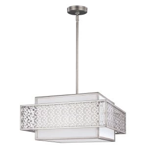 Image of 3 Light Ceiling Pendant Bar Silver, E27
