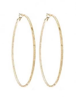 Image of Mood Gold Plated Extra Large Diamond Cut Hoop Earrings