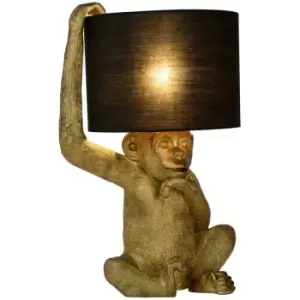 Image of Lucide EXTRAVAGANZA CHIMP - Table Lamp - Ø30cm - 1xE14 - Black