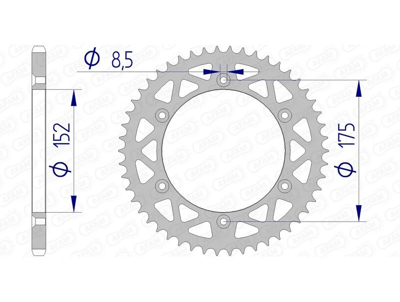 Image of AFAM 13508N-51 Chain Sprocket Aluminium Chain Sprocket (5479)
