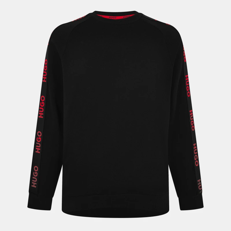 Image of Hugo Boss Lounge Sporty Logo Sweatshirt Black 001 male 2XL
