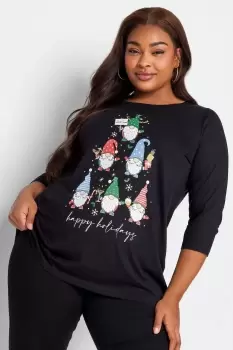 Image of Christmas Print Long Sleeve T-Shirt