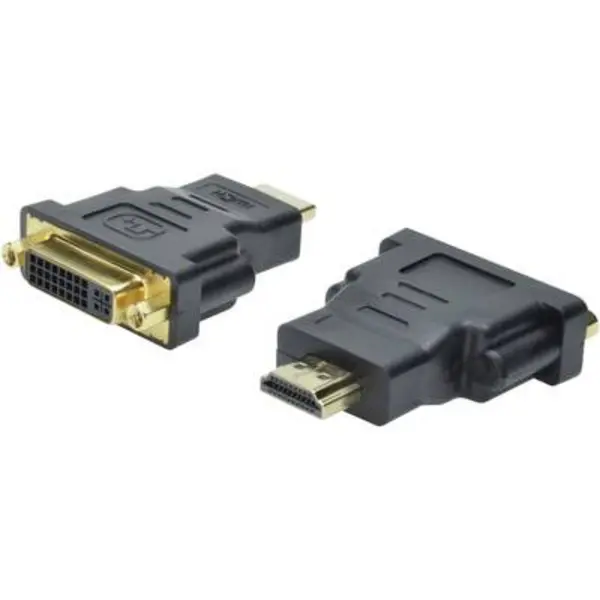 Image of Digitus AK-330505-000-S HDMI / DVI Adapter [1x HDMI plug - 1x DVI socket 29-pin] Black AK-330505-000-S
