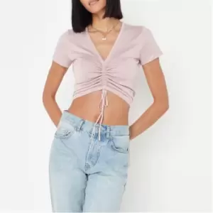 Image of Missguided Front Short Sleeve Top - Pink