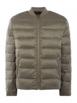 Image of Mens Michael Kors Ripstop Quited Bomber Jacket Grey