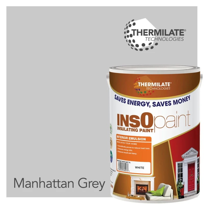 Image of THERMILATE TECHNOLOGIES Interior Emulsion Paint - 5L in Manhattan Grey Manhattan Grey Unisex 5L
