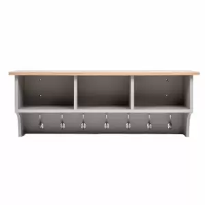 Image of Charles Bently Charnwood Floating Storage Shelf With Metal Hooks