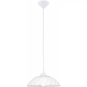 Image of Pendant Ceiling Light Colour White Shade White Satin Glass Bulb E27 1x60W