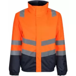 Image of Regatta Mens Bomber Waterproof Hi-Vis Jacket (M) (Orange/Navy) - Orange/Navy