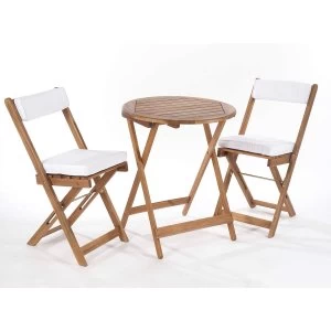 Image of Greenhurst Raffles Bistro Set with Cushions - Natural