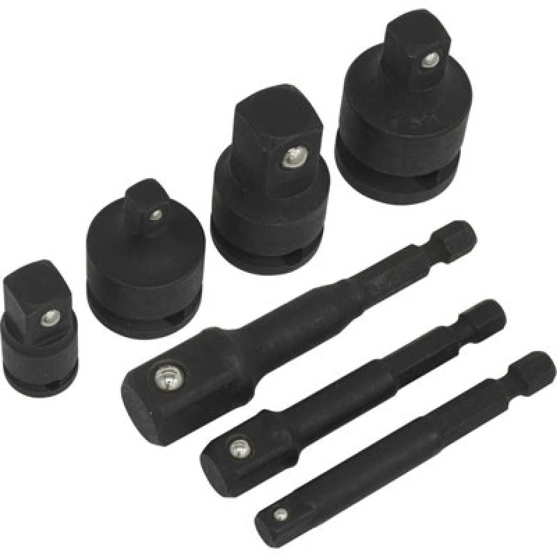 Image of Loops 7 PACK - 1/4" Hex Chuck to IMPACT Socket Adapters - Power Drill Square Drive Set Multi