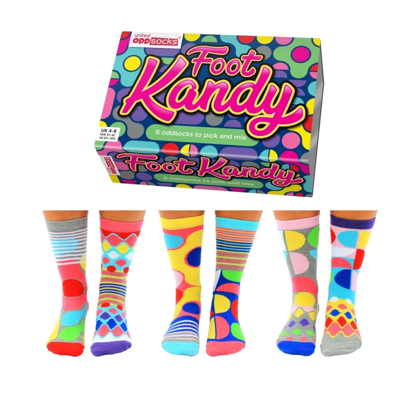 Image of United Oddsocks Odd Socks Novelty Mismatched 3 Odd Pairs - Foot Kandy Multi