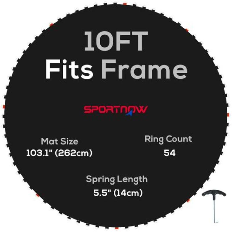 Image of SPORTNOW Replacement Trampoline Mat for 10ft Trampoline Frame Black