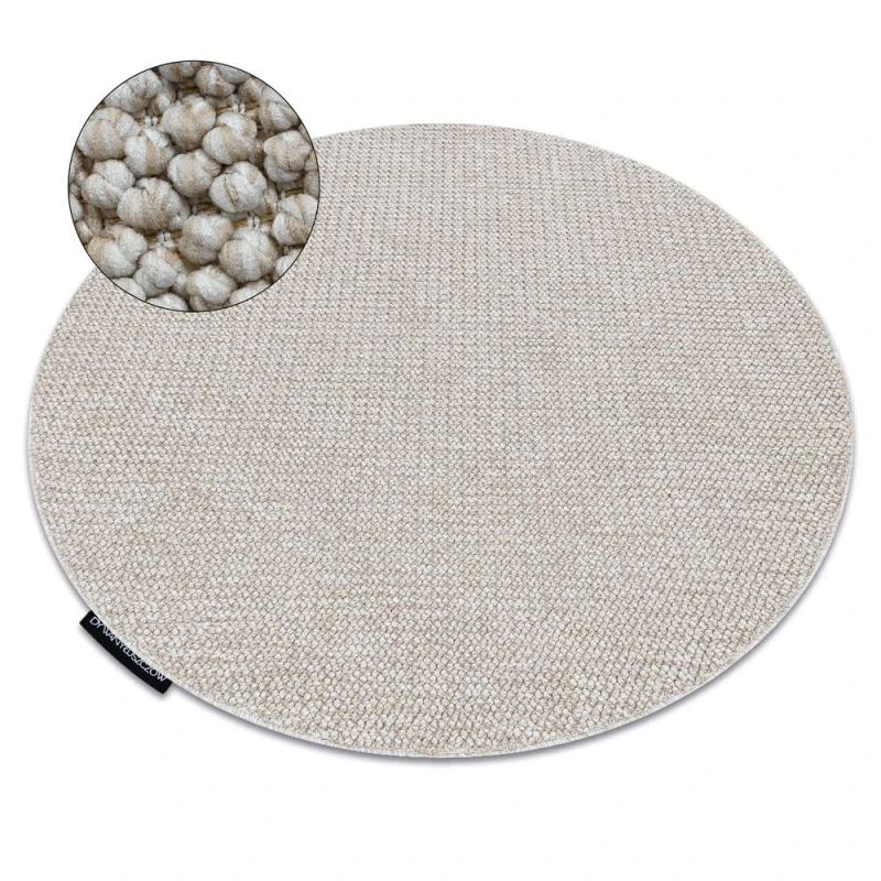 Image of RugsX Casablanca Loop Rug in Beige Size: 133cm diameter Beige Unisex 133cm diameter