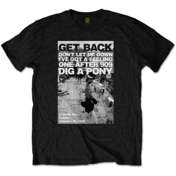 Image of The Beatles - Rooftop Shot Unisex Medium T-Shirt - Black