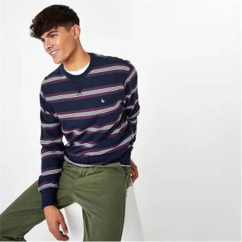 Image of Jack Wills Longworth Stripe Crew Neck Sweatshirt - Navy