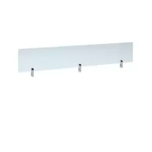 Image of Desktop clear acrylic screen topper with white brackets 1800mm wide