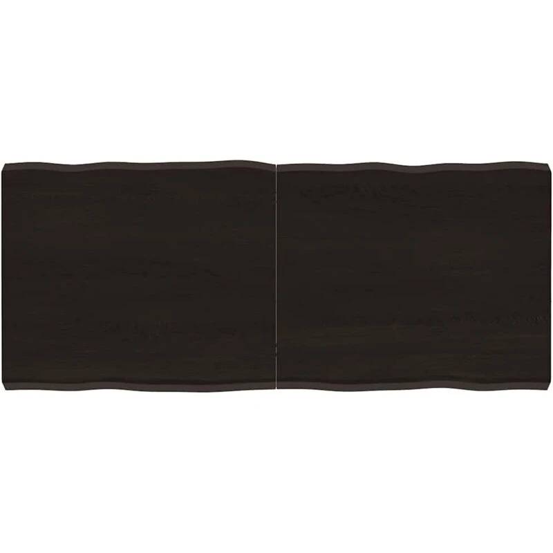 Image of Vidaxl Table Top Dark Brown 140X60X(2-6) Cm Treated Solid Wood Live Edge, Brown 364033