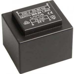 Image of PCB mount transformer 1 x 230 V 1 x 18 V AC 1.80 VA 100 mA