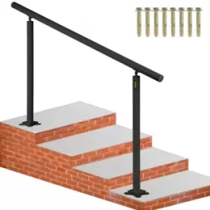 Image of VEVOR Stair Railing Kit, 5 FT Handrails for Outdoor 0-5 Steps, Adjustable Angle Black Aluminum Stair Handrail, Indoor & Outdoor Stairs for the Elderly