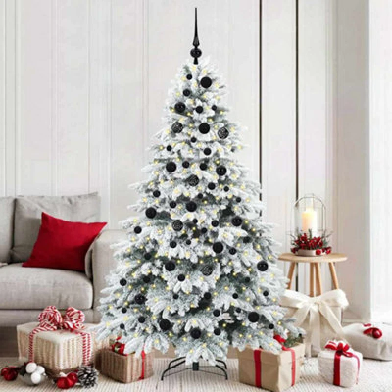 Image of Vidaxl Artificial Christmas Tree With 300 Leds White 180 Cm Pe And Pvc