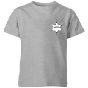 Image of Toy Story Sheriff Woody Badge Kids T-Shirt - Grey - 9-10 Years