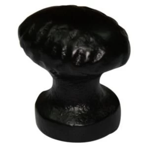 Image of BQ Black Iron effect Oval Furniture knob Pack of 1