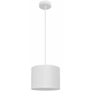 Image of Helam Alba Cylindrical Pendant Ceiling Light White 20cm